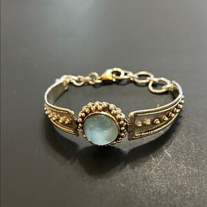 Silpada Sterling Silver with Blue Gem Stone Bracelet Vintage